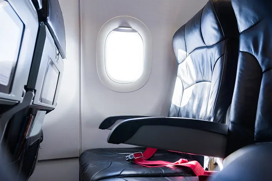 empty airplane seats.